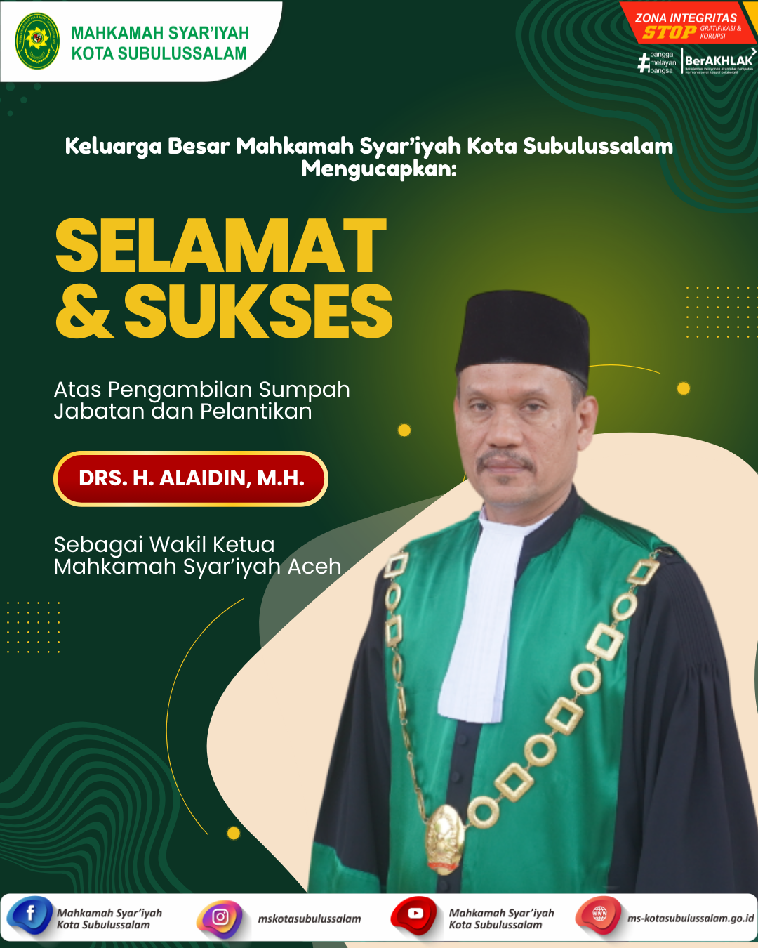 Pelantikan dan Pengambilan Sumpah Jabatan WAKA MS ACEH